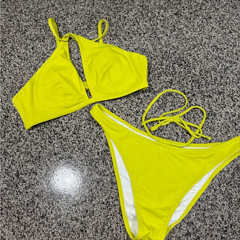 Shade & Shore Yellow Bikini Set Minimalist Swimwear
